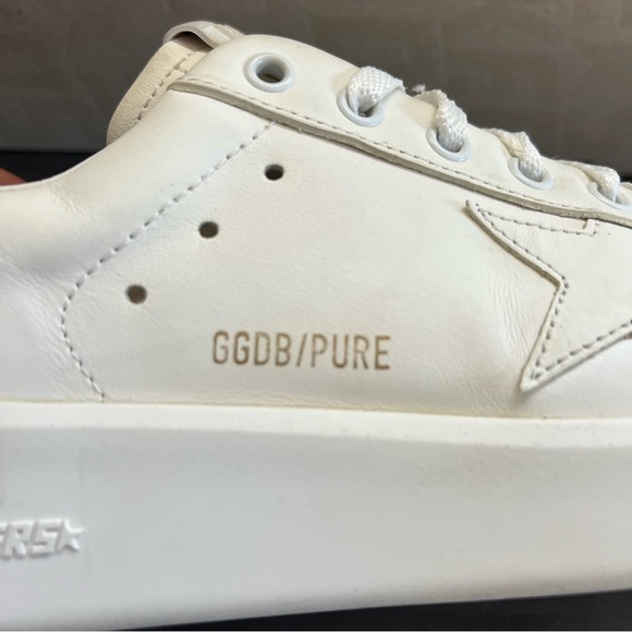 Golden Goose Pure Stars White with Taupe Suede Heel Size 39 - Picture 7 of 13